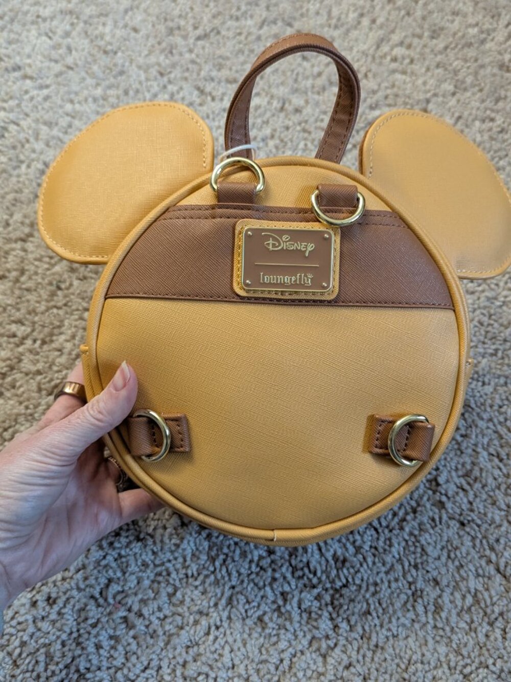 NWT Loungefly Minnie Mouse Chocolate Concha Figural Convertible Mini Backpack - Picture 3 of 8
